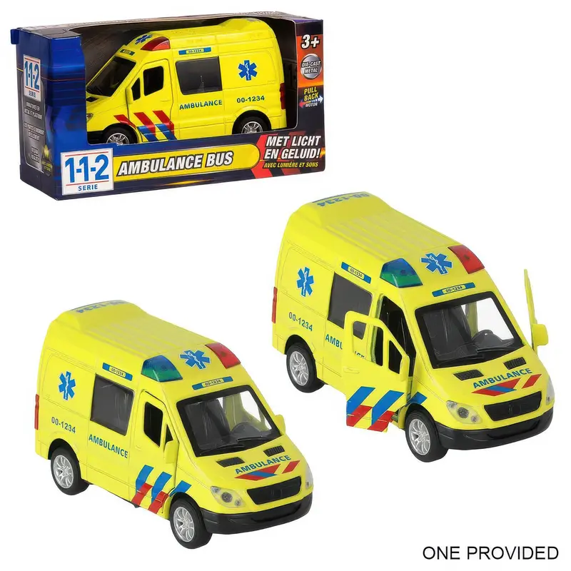 112 Ambulance Bus Toy – 1:34 Scale – Emergency Lights & Sound Effects 1