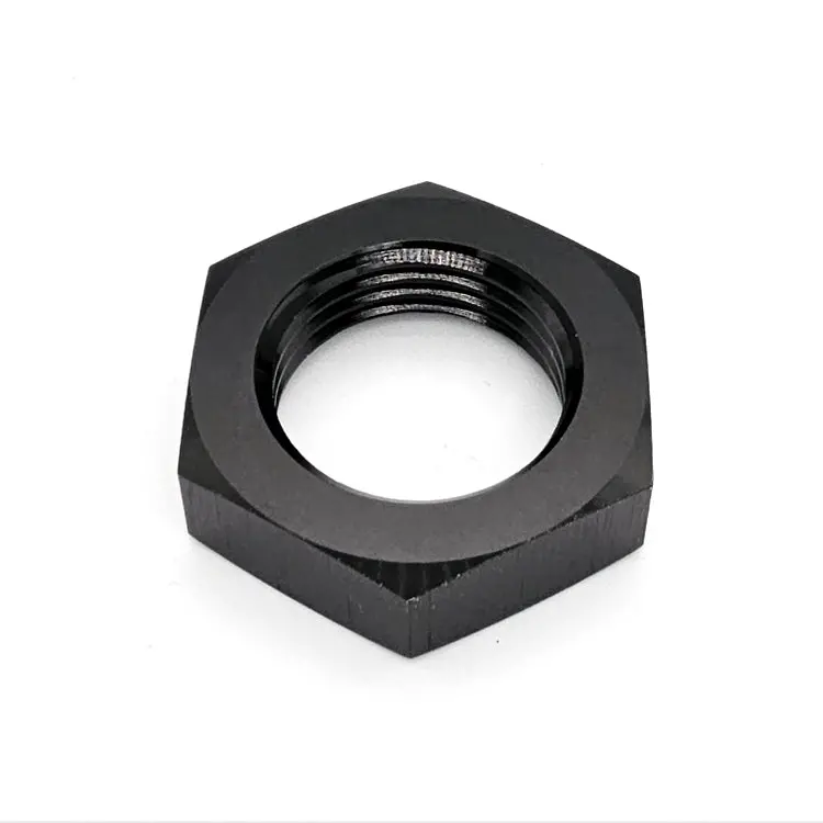 -16An Male An Flare Bulkhead Adapter Nut – Black Hard-Anodized Aluminum 1