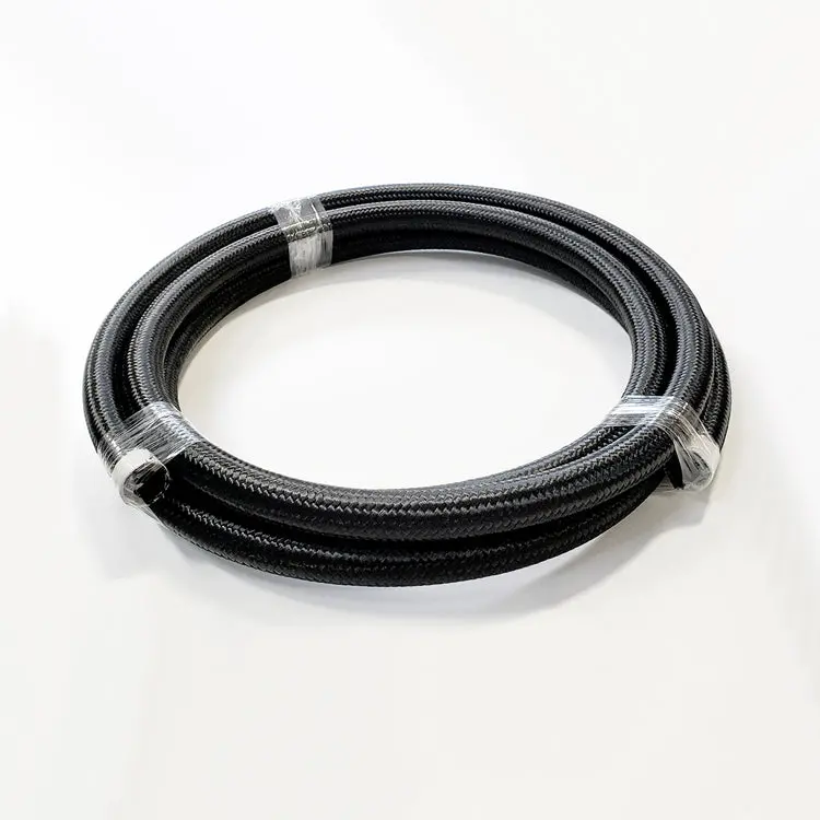 -20An Black Nylon-Braided Flex Hose – Reinforced Rubber Core, 5-Foot Length 1
