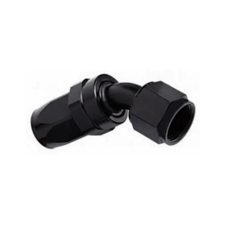 -4An Female 45-Degree Swivel Hose End – Black Hard-Anodized Aluminum 1