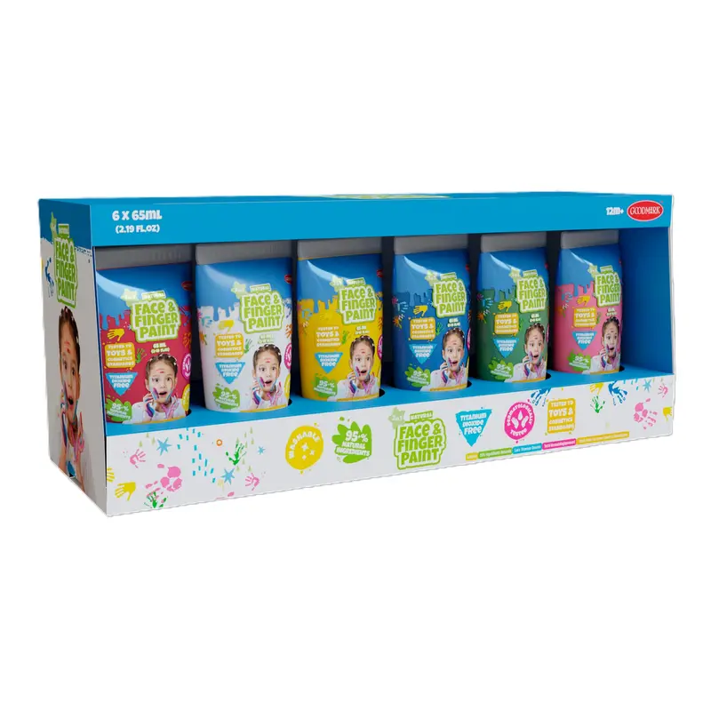6-Pack Natural Face & Finger Paints – 2.3 Oz Tubes 1