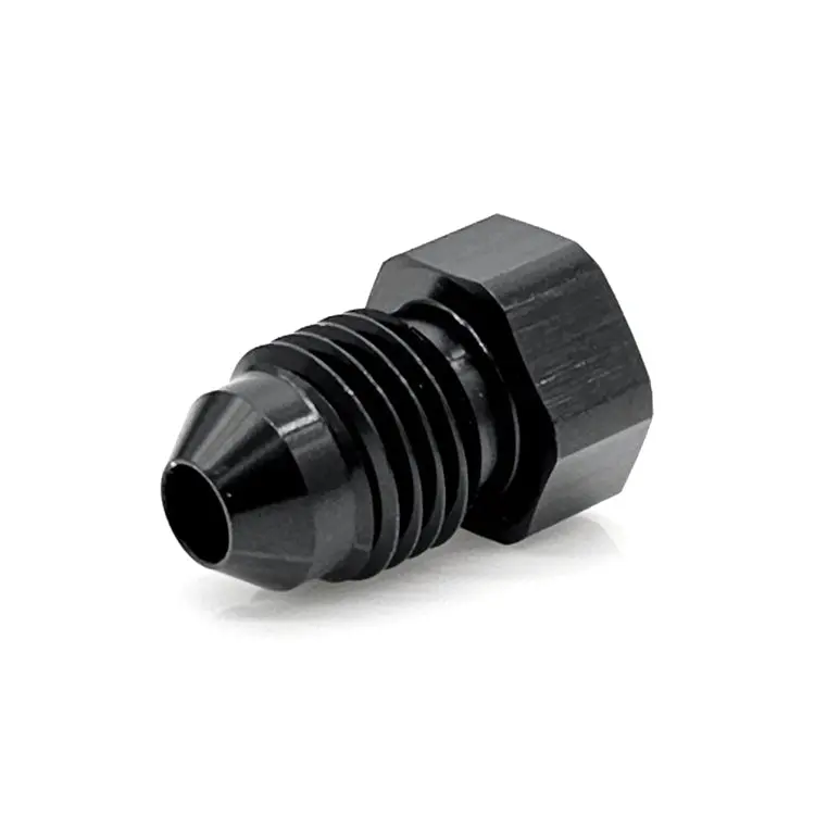 -6An An Flare Hex Plug — Black Hard-Anodized 6061 Aluminum 1
