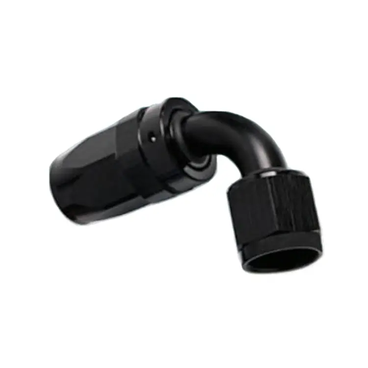 8An Female 90-Degree Swivel Hose Fitting – Black Hard-Anodized Aluminum 1