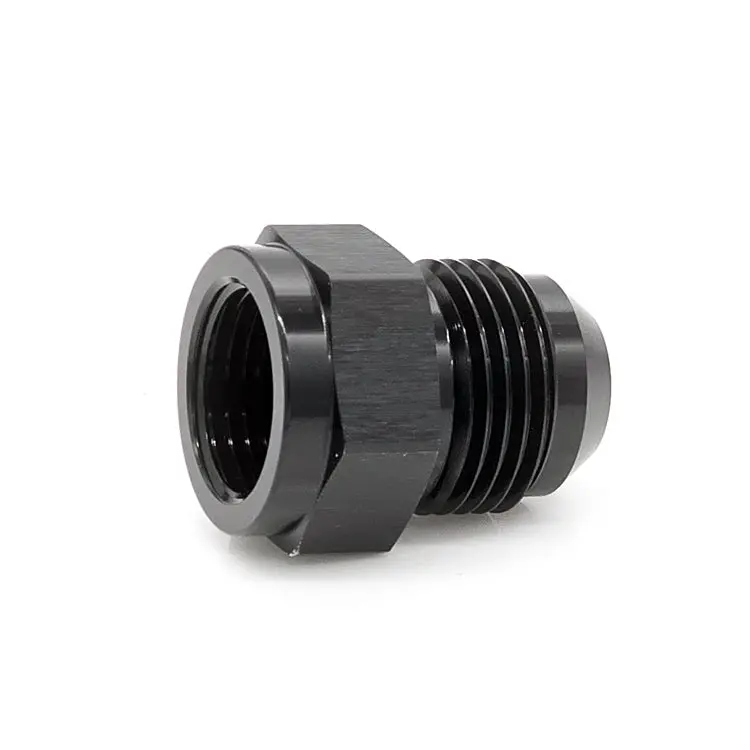 -8An Female Flare To -12An Male Flare Expanding Adapter – Black Hard-Anodized Aluminum 1