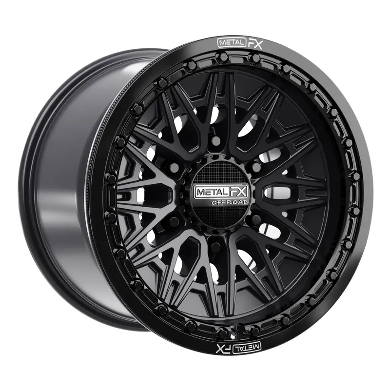 Alpha 6R Beadlock Wheel – Satin Black With Gloss Black Ring 1