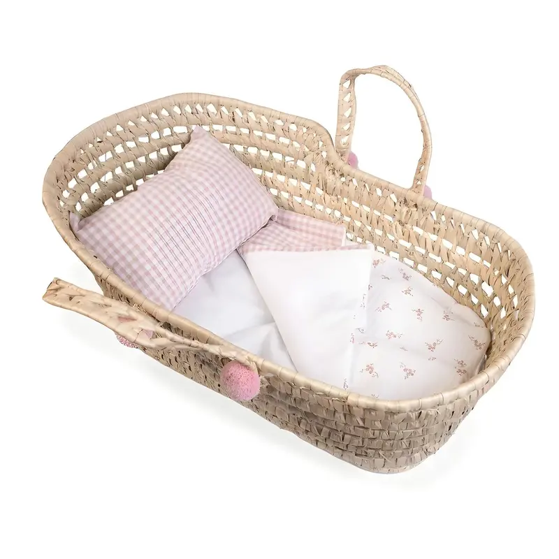 Antonio Juan Floral & Gingham Doll Basket – Decorative Display Or Gift Container 1