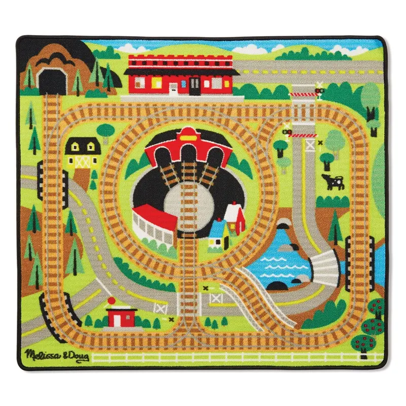 Around The Rails Train Play Rug – Durable, Interactive Floor Mat For Imaginative Play 1