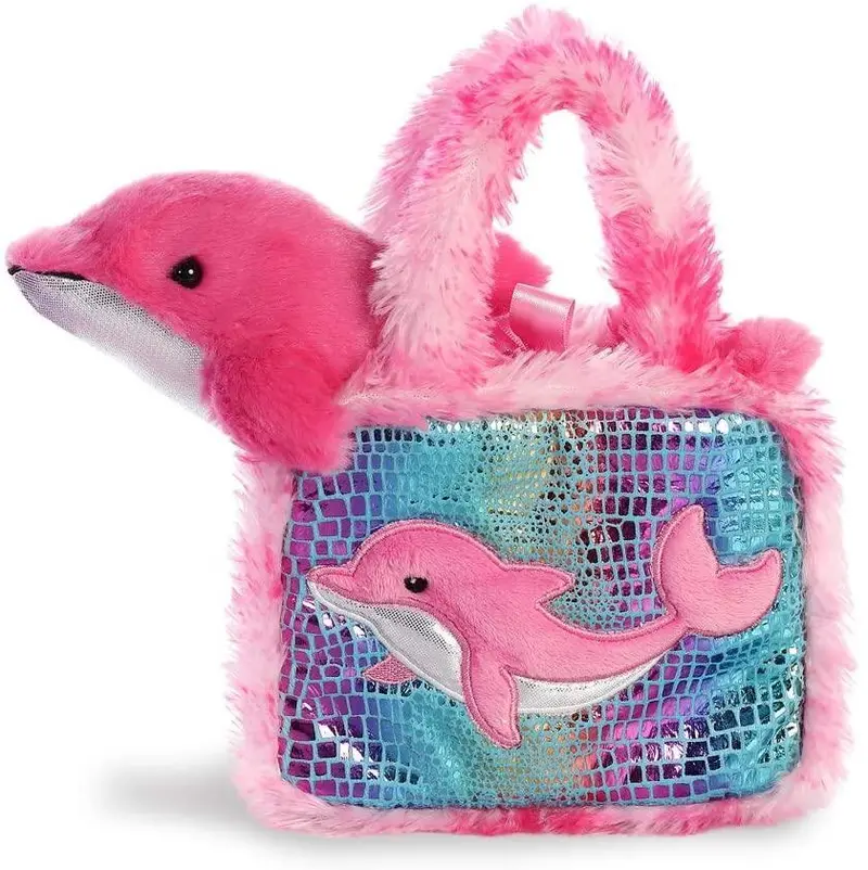Aurora World Fancy Pal Pink Dolphin Plush – 8-Inch 1