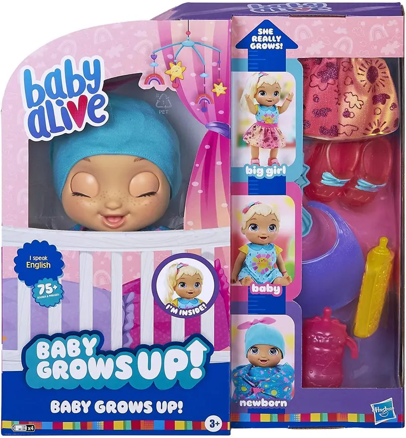 Baby Alive Baby Grows Up Doll – Interactive Growing & Feeding Play Experience 1