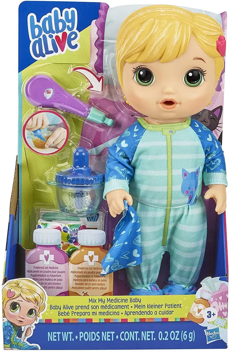Baby Alive Mix My Medicine Doll – Kitty-Cat Pyjama Edition 1