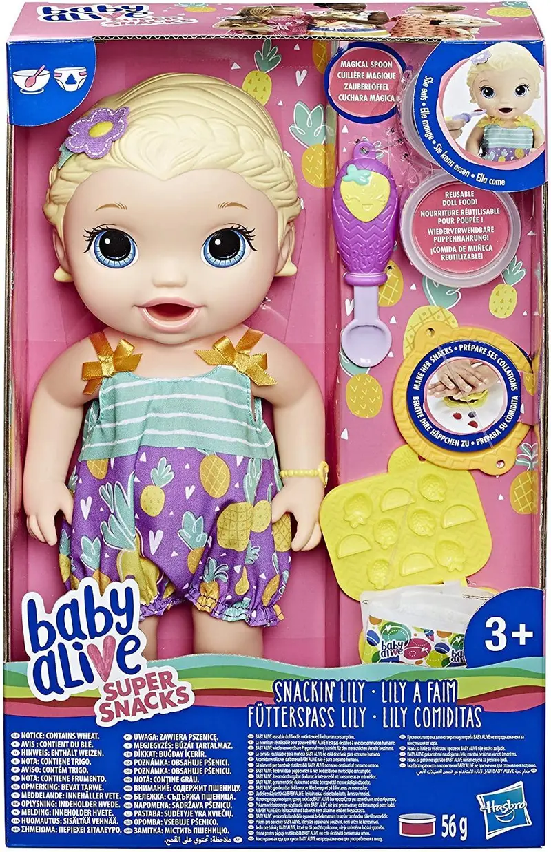 Baby Alive Snackin’ Lily Doll – Super Snacks Blonde Edition 1