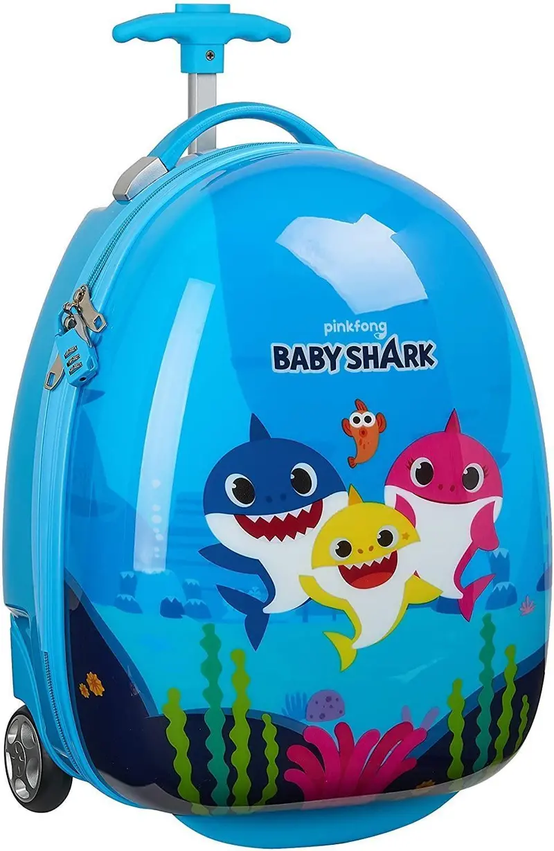 Baby Shark Ride-On Trolley Bag – 43Cm Kids Luggage With Wheels 1
