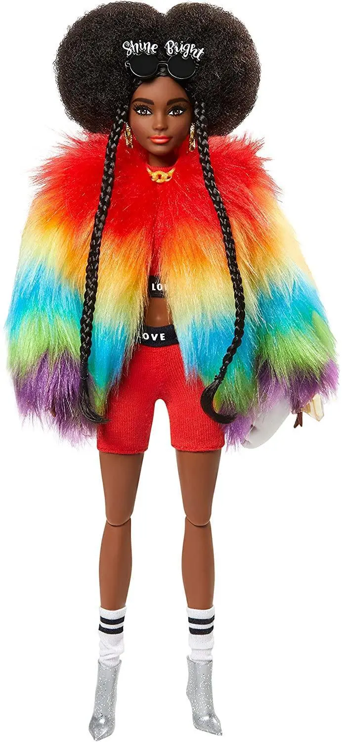 Barbie Extra Doll #1 – Rainbow Coat Outfit With Poodle Pet Accessory 1