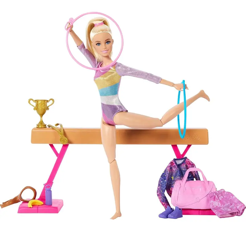 Barbie Gymnastics Playset – Includes Blonde Gymnast Doll And Sporty Accessories 1