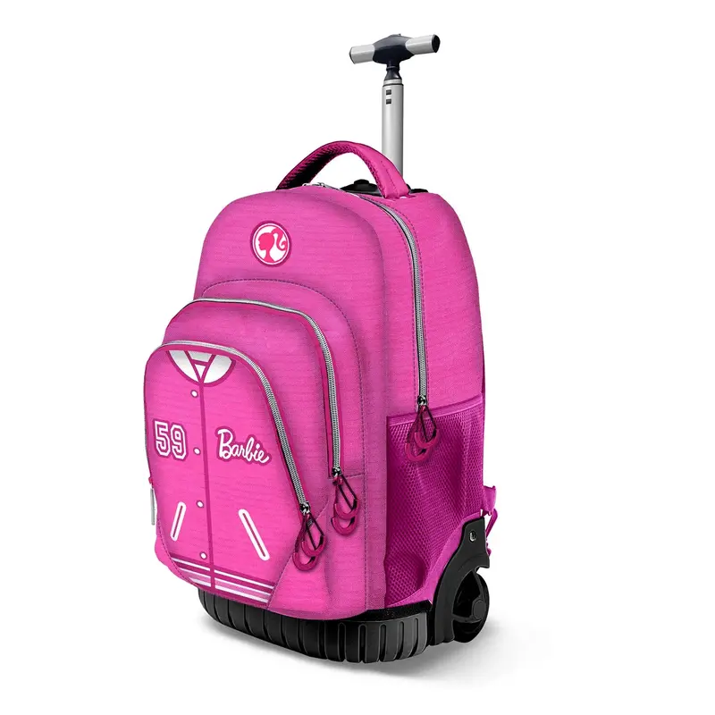 Barbie Varsity Pink Fan Gts Rolling Backpack 1