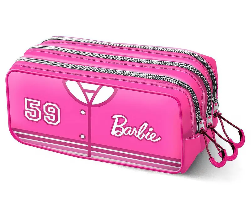 Barbie Varsity Triple Compartment Pencil Case – School Supply Organizer 1