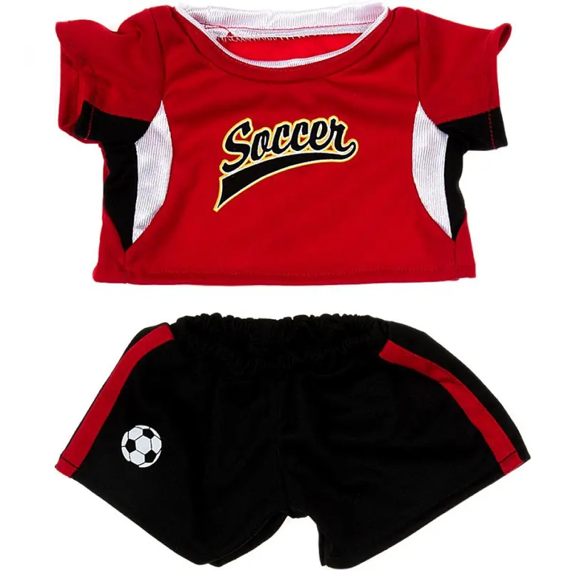 Be My Bear Red Football Kit – Sporty Outfit For 16-Inch Dolls 1