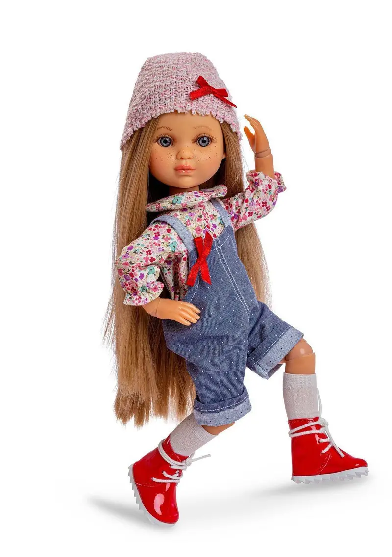 Berjuan Eva Articulated Luxury Doll – 35Cm In Denim Overalls 1