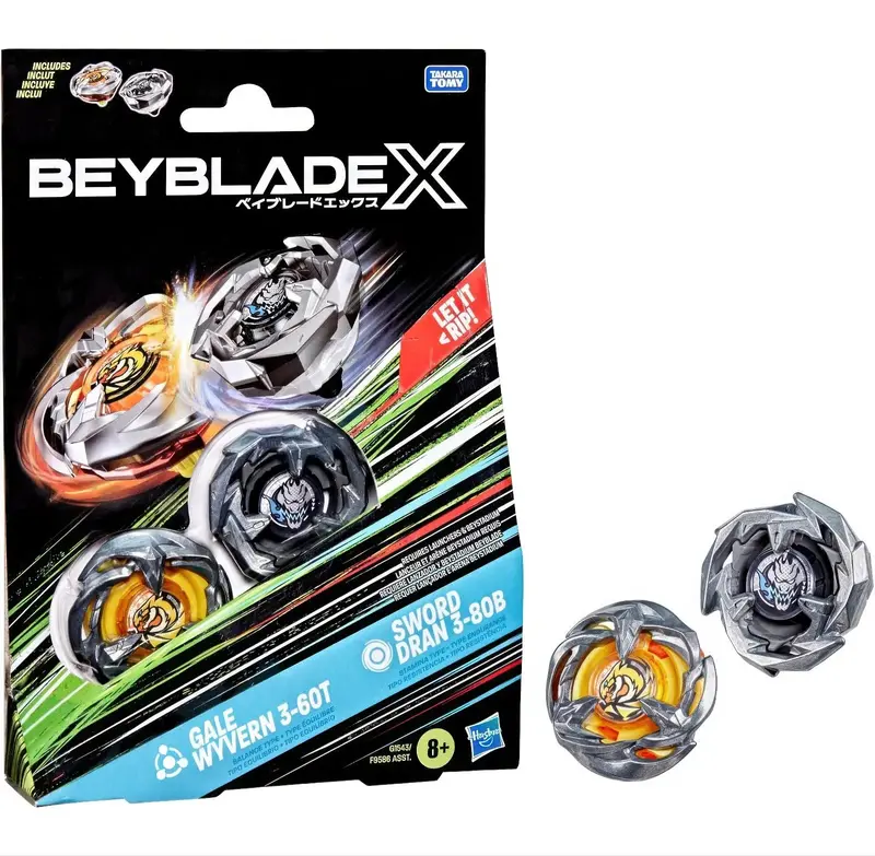 Beyblade X Dual Launch Set: Gale Wyvern & Sword Dran Battle Tops 1