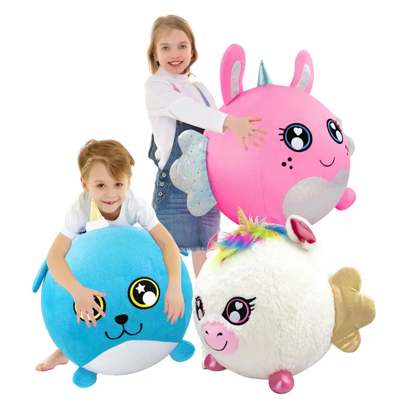 Biggies Pink Inflatable Rabbit Plush – Giant Squishy Stuffed Animal 1