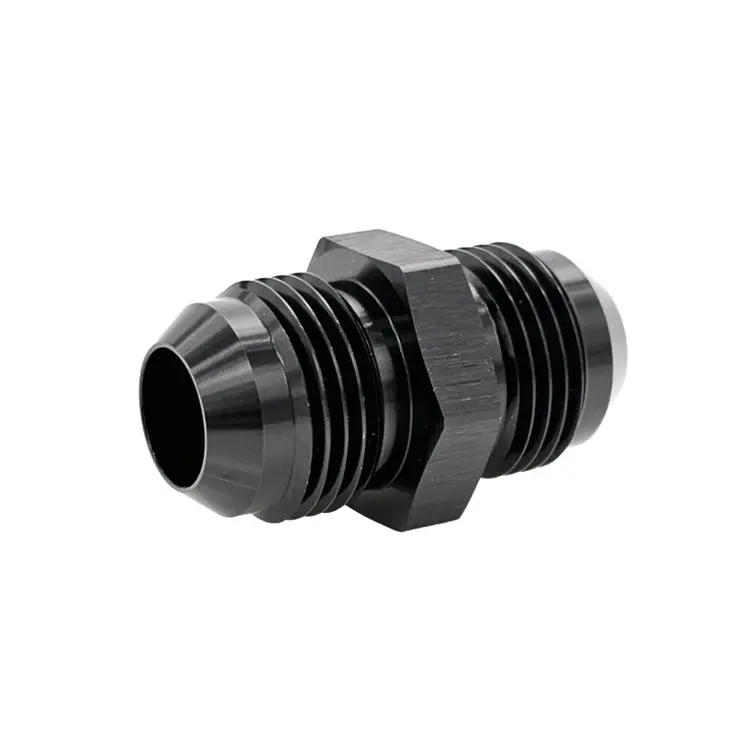 Black Hard-Anodized -8An Male Straight Flare Union Adapter 1