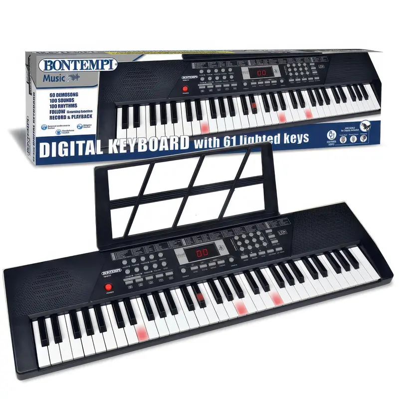 Bontempi 61-Key Illuminated Digital Keyboard For Children 1