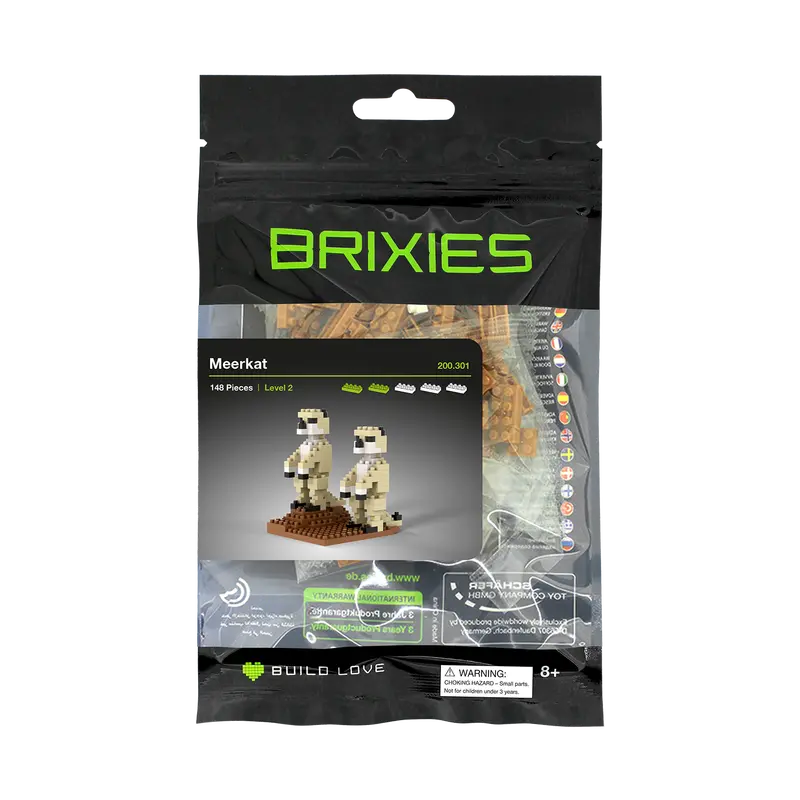 Brixies Meerkat Small Zip Bag – Friendly Desert Animal-Themed Lightweight Pouch 1