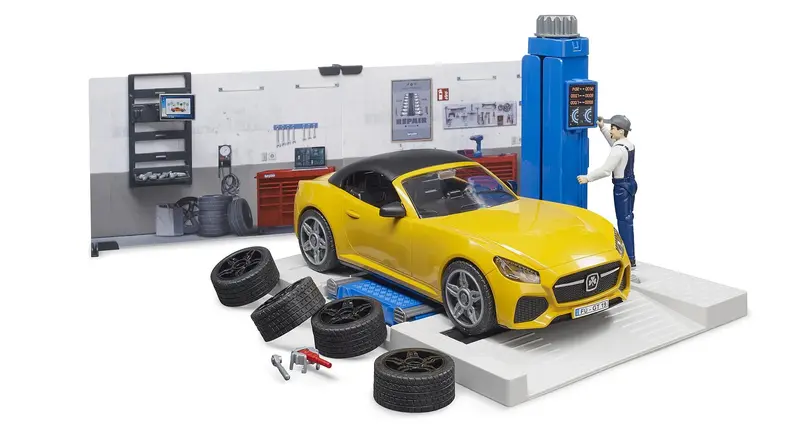 Bruder Bworld Car Service Station – Realistic Toy Garage 1