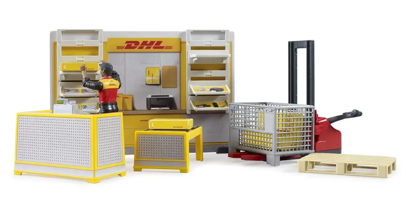 Bruder Bworld Dhl Express Shop – Detailed Delivery Service Playset For Kids 1