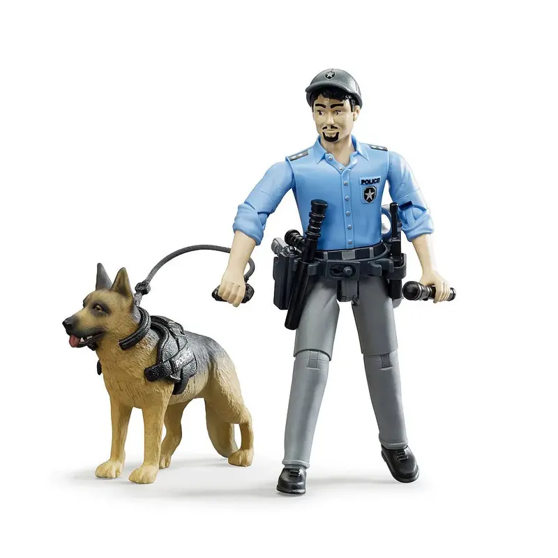 Bruder Bworld Police Officer & K-9 Companion Figure Set 1