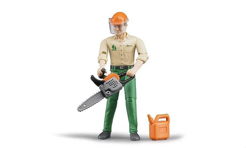 Bruder Forestry Worker Figurine With Realistic Accessories 1