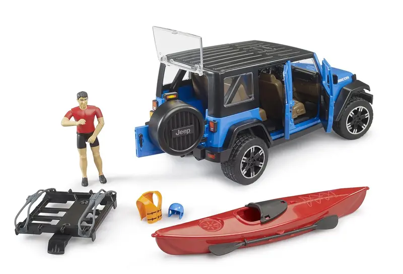 Bruder Jeep Wrangler Rubicon With Kayak – Off-Road Adventure Toy With Water Accessory 1