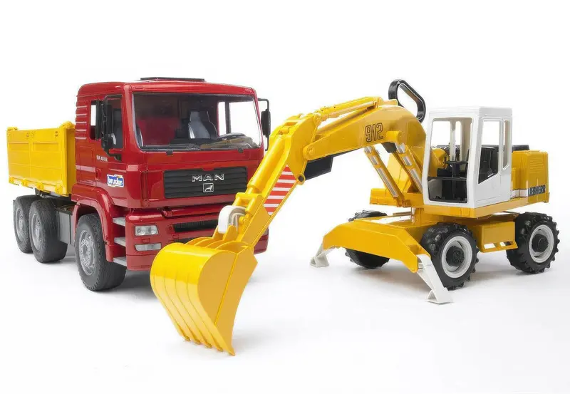 Bruder Man Tga Heavy-Duty Truck & Liebherr Excavator Combo 1