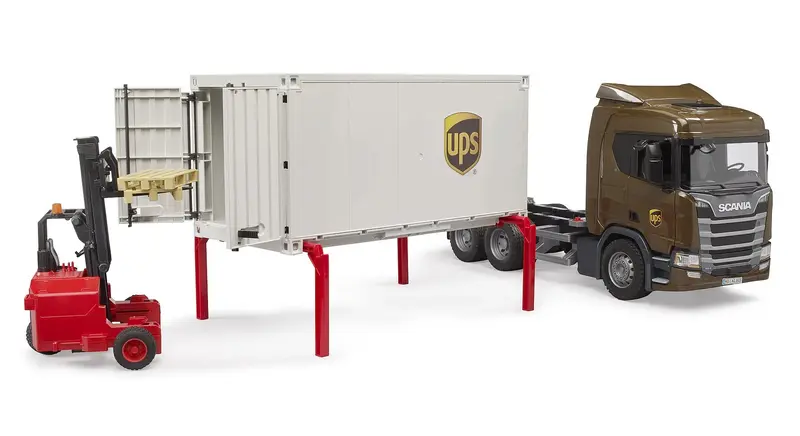 Bruder Scania Ups Logistics Truck With Forklift – Authentic Heavy Transport Toy 1