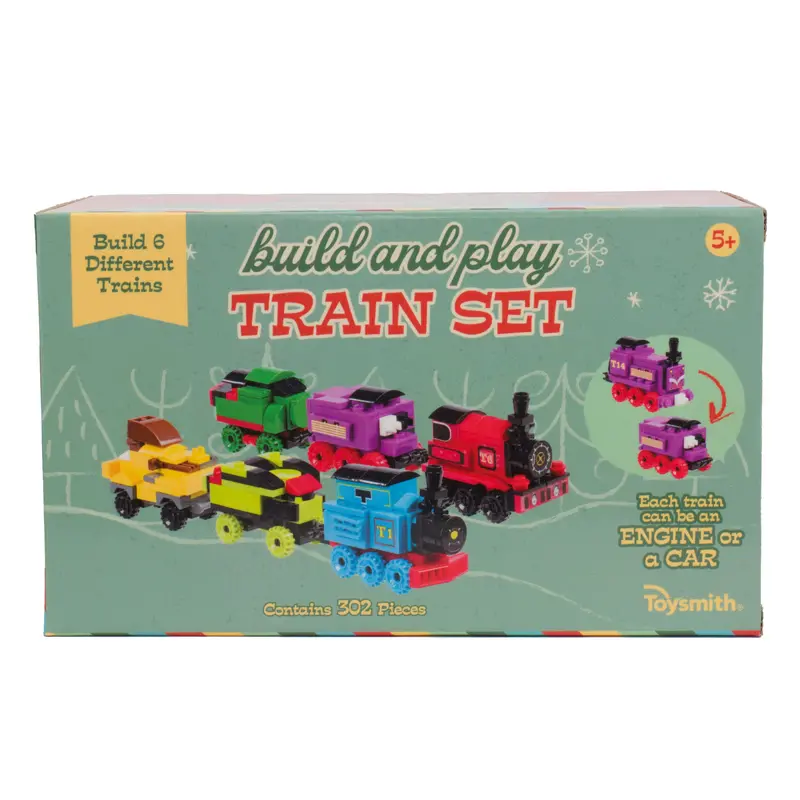Build & Play Wooden Train Set With Track Pieces 1