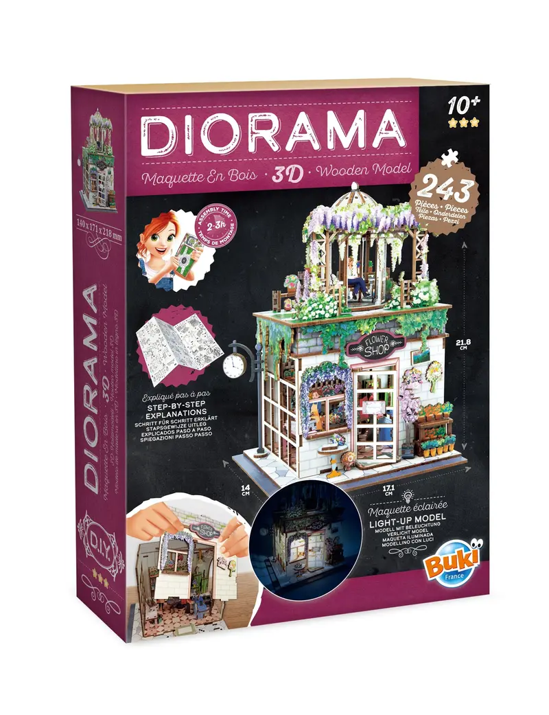Buki Florist Diorama Craft Kit – 3D Floral Shop Scene Builder 1