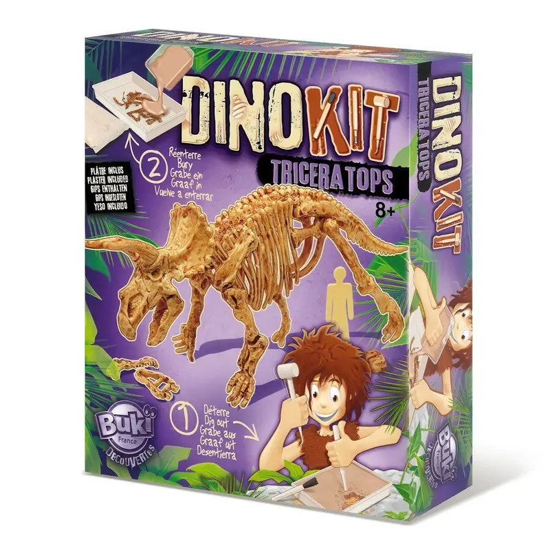 Buki Triceratops Fossil Dig Kit – Paleontology Discovery Set 1