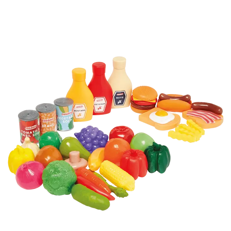 Casdon Play Food Set – 44-Piece Realistic Pretend Cooking Kit 1