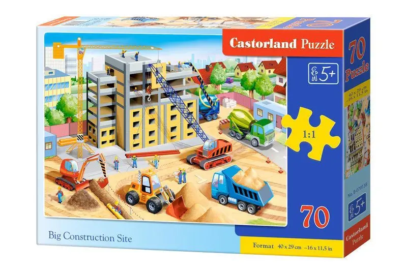 Castorland Construction-Themed Jigsaw – 70-Piece Big Building Site Puzzle 1