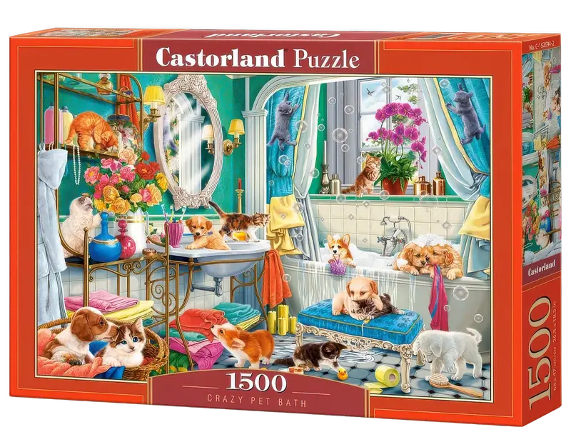 Castorland Crazy Pet Bath 1500-Piece Jigsaw Puzzle 1