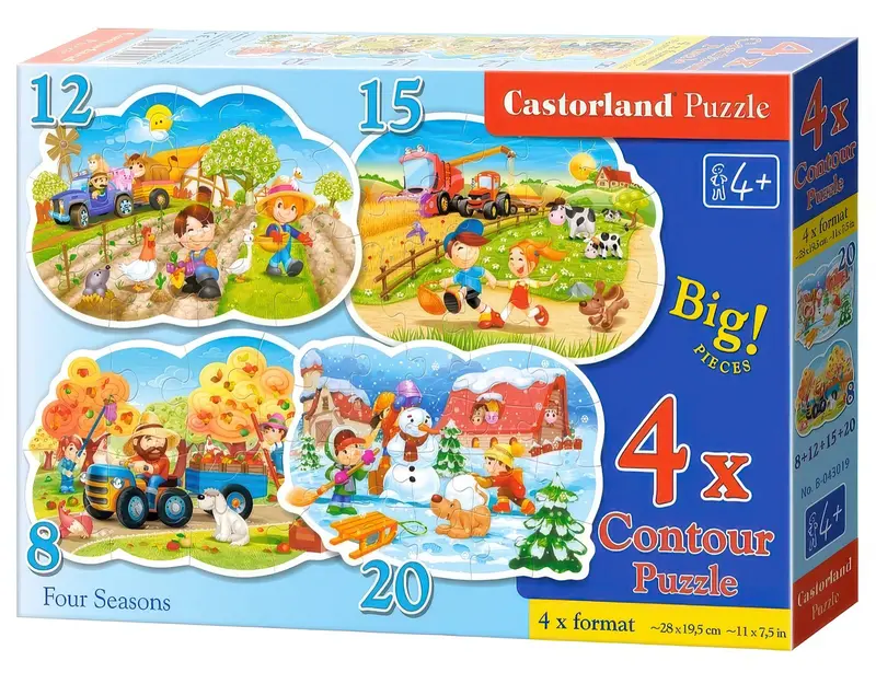 Castorland Four Seasons Puzzle Collection – 4-In-1 Educational Jigsaw Set 1