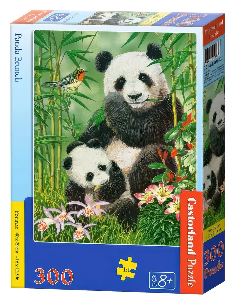 Castorland Panda Brunch Puzzle – 300-Piece Gourmet Animal Illustration 1