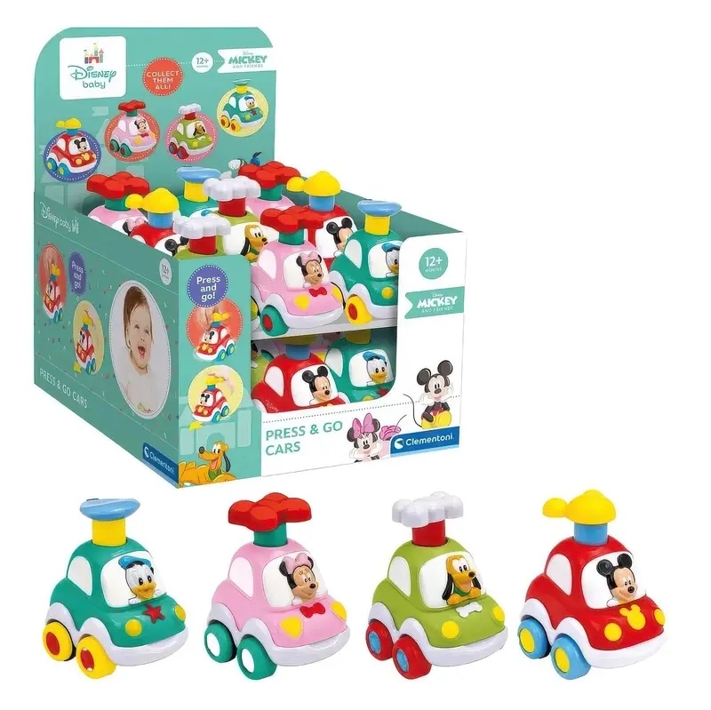Clementoni Baby Disney Press-And-Go Vehicles – Interactive Car Toys 1