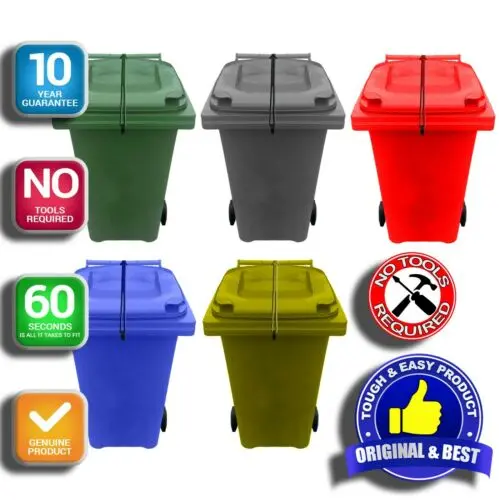 Color-Assorted Wheelie Bin Lid Strap Locks 1