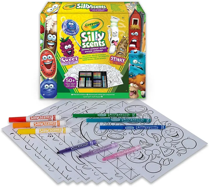 Crayola Silly Scents Mini Art Case – 24-Piece Scented Coloring Set 1
