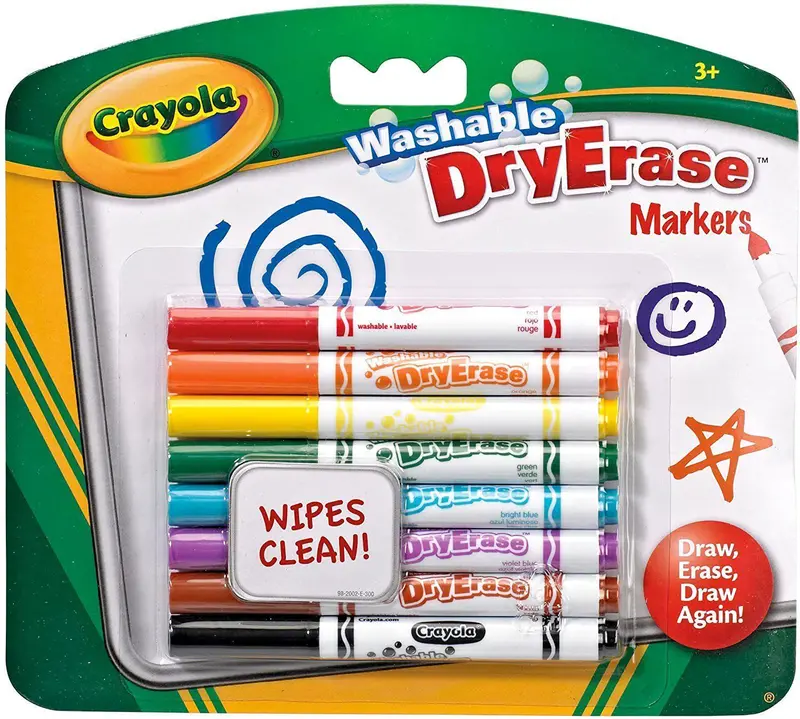 Crayola Washable Dry-Erase Markers – 8-Count Assorted Colors 1