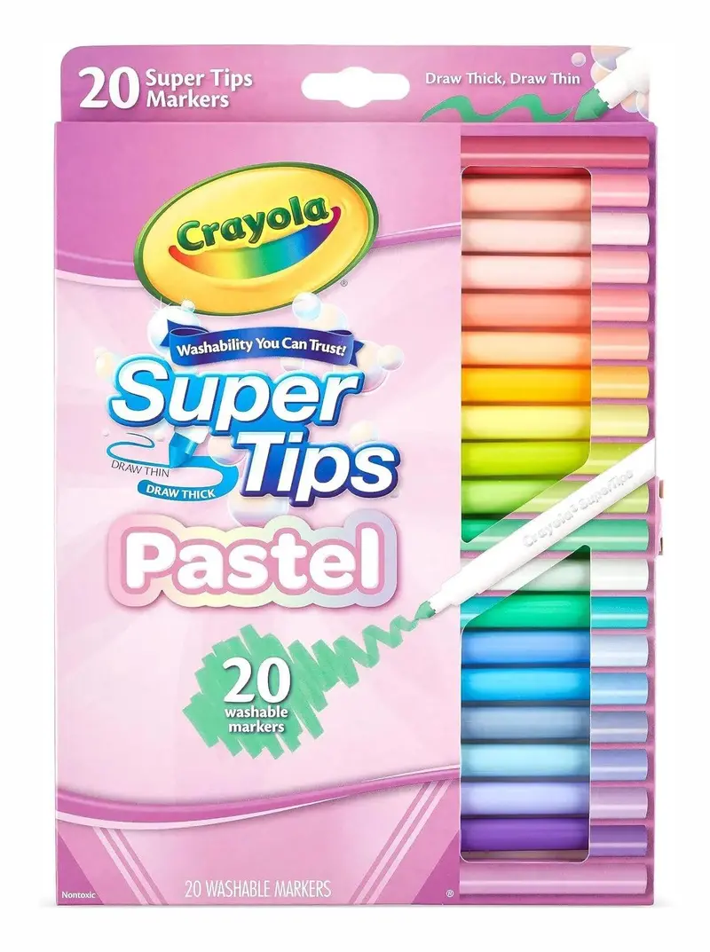 Crayola Washable Supertips Pastel Markers – 20-Pack 1
