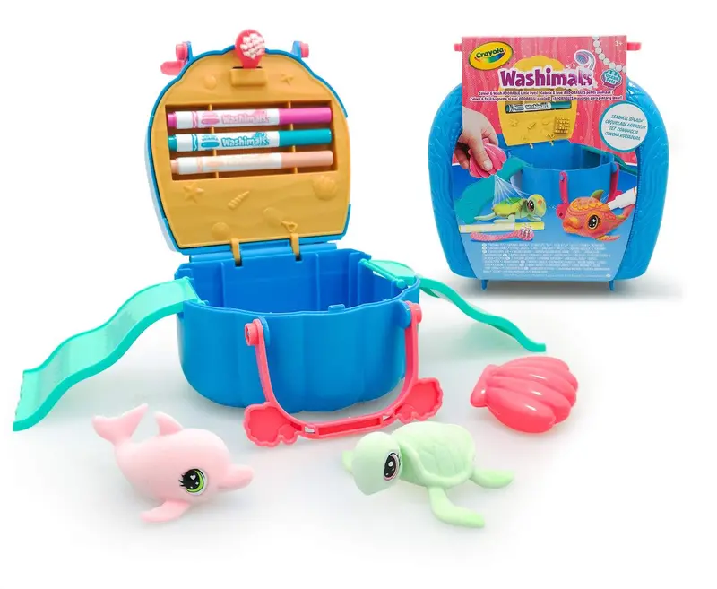Crayola Washimals Ocean Pets Seashell Splash Playset – Marine-Themed Washable Toys 1