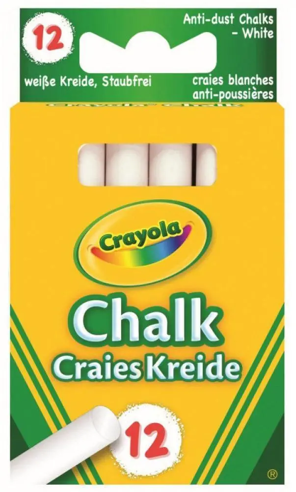 Crayola White Chalk Set – 12-Piece Classic Classroom Chalk 1