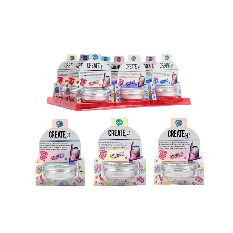 Create It! Poptastic Glitter Hair Mascara – Vibrant Assorted Cosmetic Set 1